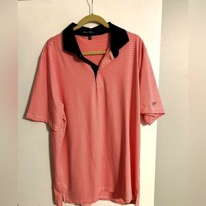 Never worn red and white striped Southern Point Co polo